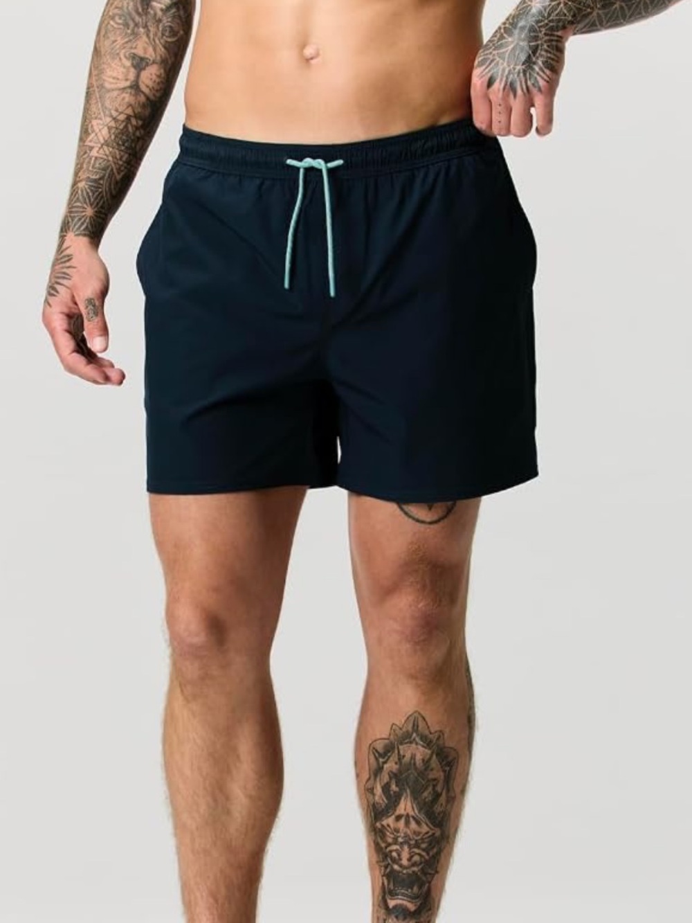 Wellen Men's Performance Lined Swim Trunks 7" Inseam Size XL in Solid Blue